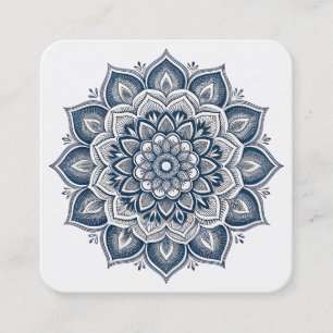 Elegant Lotus Flower Logo Yoga Square Business Card