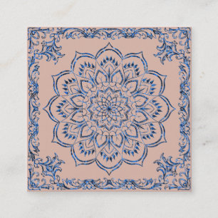 Elegant Lotus Flower Logo Yoga Square Business Card