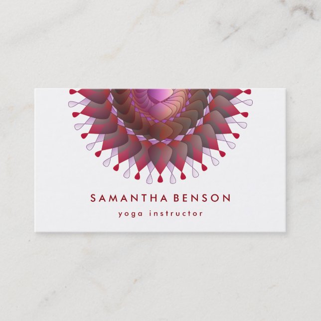 Elegant Lotus Flower Logo Yoga White Background Business Card (Front)