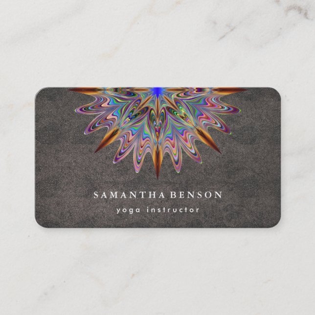 Elegant Lotus Flower Logo Yoga Wooden Business Card (Front)