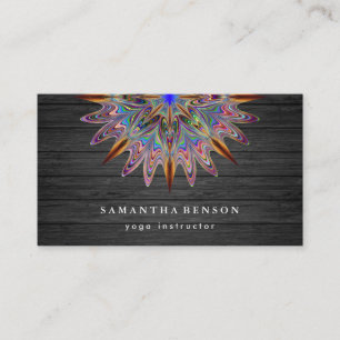 Elegant Lotus Flower Logo Yoga Wooden Business Card