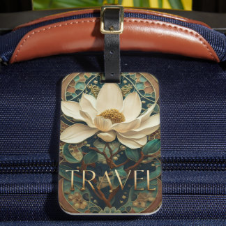 Elegant Lotus Flower Luggage Tag