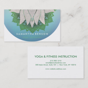 Elegant Lotus Flower Mandala Logo Yoga Business Card