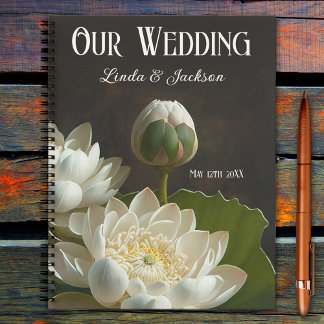Elegant Lotus Flowers Wedding Planning Notebook