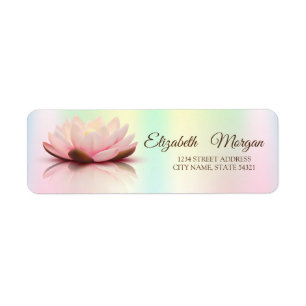 Elegant Lotus Holographic iridescent Address Label