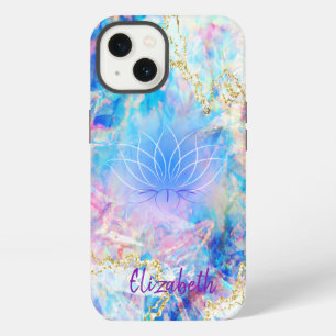 Elegant Lotus Holographic Opal iPhone 13 Case