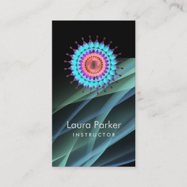 Elegant Lotus Logo Simple Floral Health Healing Business Card (Front)