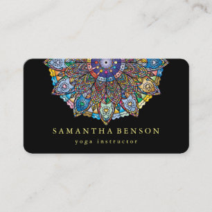 Elegant Lotus Mandala Logo Yoga Business Card