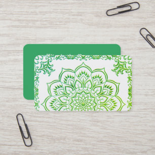 Elegant Lotus Mandala Ombre Business Card