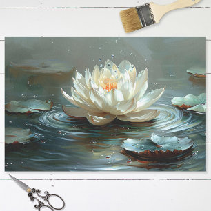 Elegant Lotus on the Pond Painting Decoupage Tissue Paper