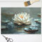 Elegant Lotus on the Pond Painting Decoupage