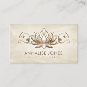 Elegant Lotus Ornament - Pastel gold Business Card