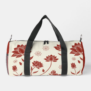 Elegant Lotus Pattern Stylish Weekend & Travel Duffle Bag