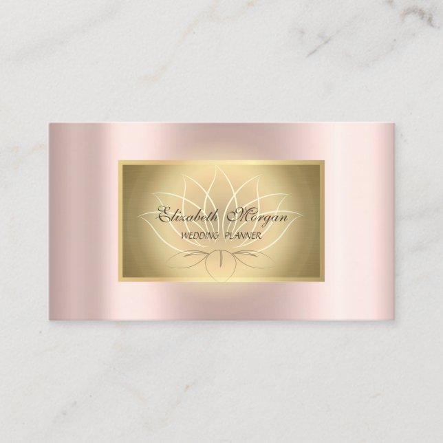 Elegant Lotus Professional,Gold Frame,Rose Gold Business Card (Front)