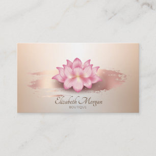 Elegant Lotus Rose Gold Brush Stroke Lotus Business Card