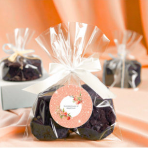 Elegant Love as Sweet as a Peach Bridal Shower Classic Round Sticker