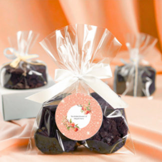 Elegant Love as Sweet as a Peach Bridal Shower  Classic Round Sticker