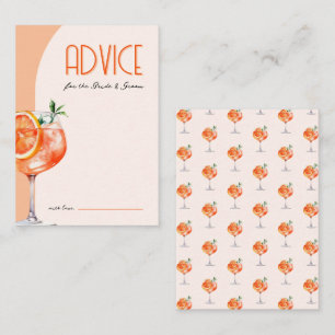 Elegant Love at First Spritz Bridal Shower Advice Card