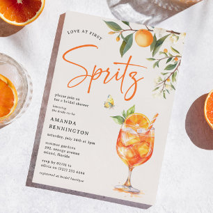 Elegant Love at First Spritz' Bridal Shower Invitation