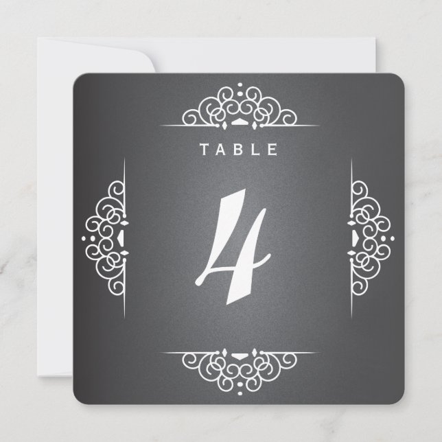 Elegant Love Chalkboard Wedding Table Number Card (Front)