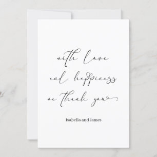 Elegant Love & Happiness Romantic Wedding Thank You Card