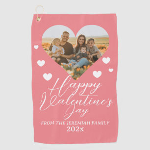Elegant Love Happy Valentine's Day Family Photo Golf Towel