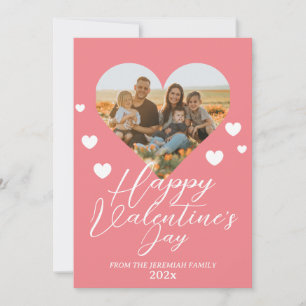 Elegant Love Happy Valentine's Day Family Photo Holiday Card