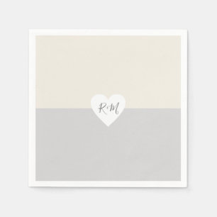 Elegant Love Heart with Bride & Groom Initials Napkin
