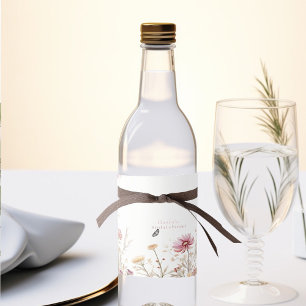 Elegant Love in bloom Bridal shower Wine Label