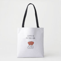 Elegant “Love is in the Air” Hugging Hearts Tote 