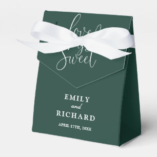 Elegant Love Is Sweet Emerald Green Wedding Favour Box