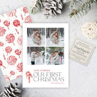 Elegant Love Is Sweet First Christmas Red 4 Photo