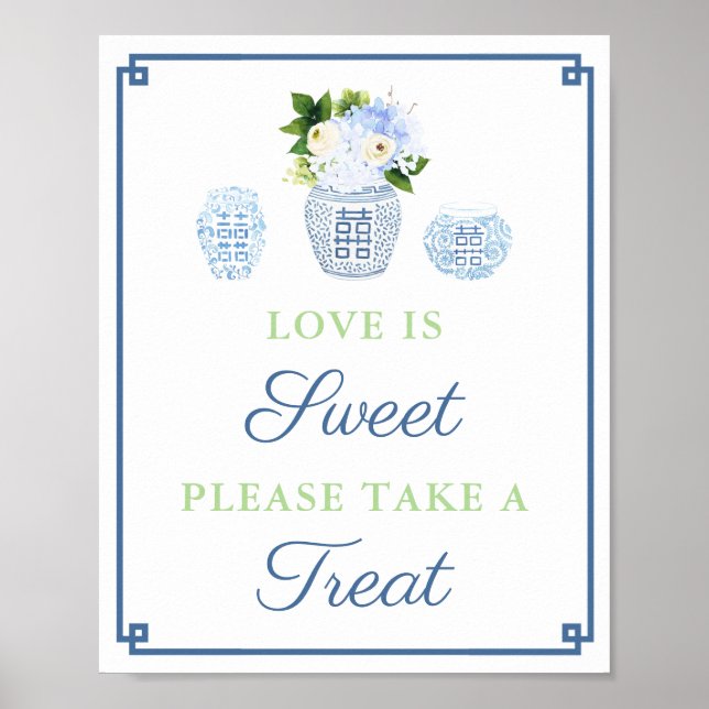 Elegant Love Is Sweet Take A Treat Wedding Shower  Poster (Front)