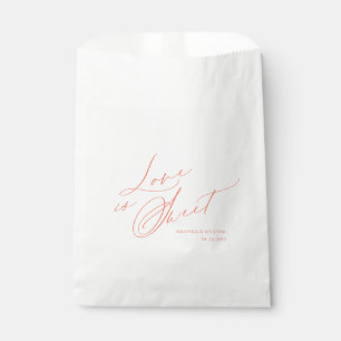 Elegant "Love is Sweet" Wedding Favour Bags