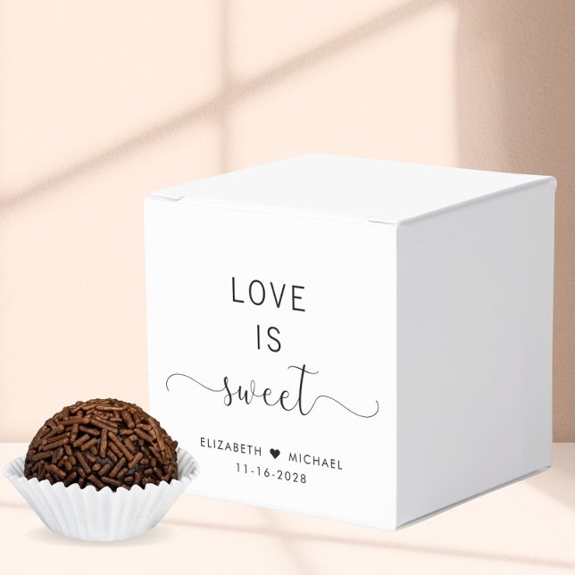Elegant Love Is Sweet Wedding Favour Box (Creator Uploaded)