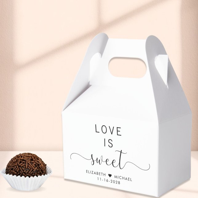 Elegant Love Is Sweet Wedding Favour Box (Creator Uploaded)