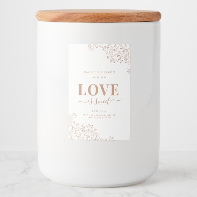 Elegant Love is Sweet Wedding Favour  Food Label (Front)