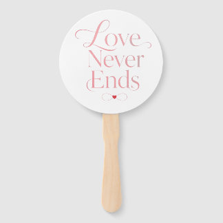 Elegant "Love Never Ends" Minimalist Hand Fan