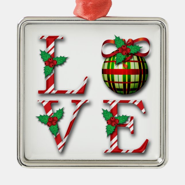 Elegant Love  Plaid Xmas Tree Decoration (Front)
