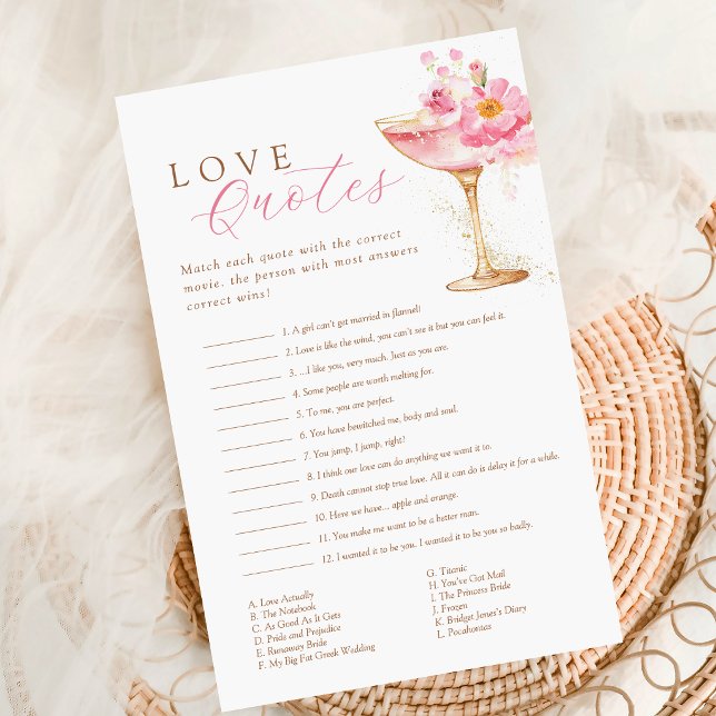 Elegant Love Quotes Bridal Shower Game (Creator Uploaded)