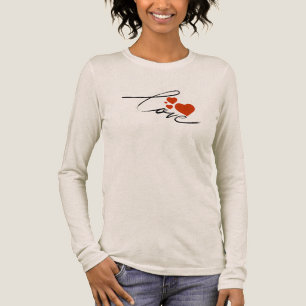 Elegant Love Script Minimalist Hearts Custom Embro Tri-Blend Shirt