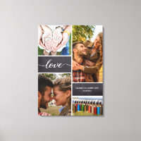 Elegant Love Script Photo Collage Chalkboard