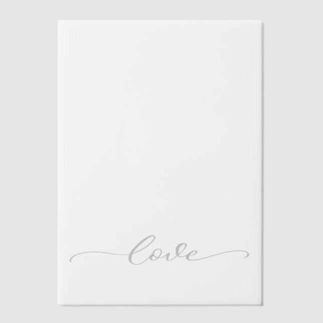 Elegant Love Script  Vellum Invitations (Front)