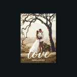 Elegant Love Script Wedding Newlywed Photo Canvas Print<br><div class="desc">Immortalise the enchantment of newlywed bliss with the Elegant Love Script Wedding Newlywed Photo Canvas Print—an exquisite portrayal of the love shared on that magical day. This stretched canvas is not merely a display; it is the canvas of your love story, a sophisticated emblem of the vows taken and the...</div>