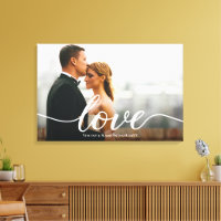 Elegant Love Script Wedding Photo Custom