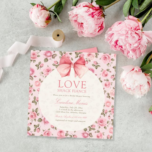 Elegant Love Shack Fiance Party Bridal Shower Invitation (Creator Uploaded)