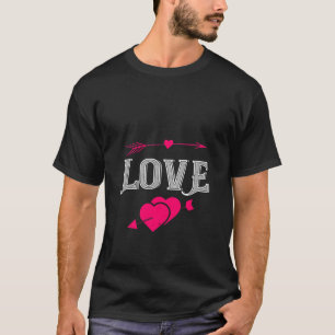 Elegant Love Typography with Heart and Arrow Desig T-Shirt
