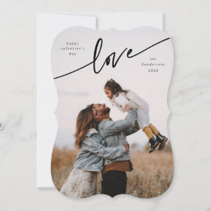 Elegant 'Love' Valentines Day Flat Photo Card 