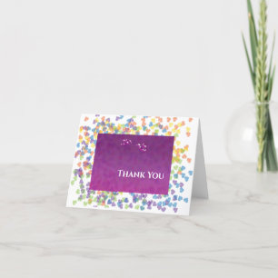 Elegant Lovebirds Cassis Purple Wedding Thank You Card
