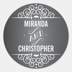 Elegant LoveChalkboard Personalised Favour Sticker
